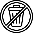 line image of bin crossed out